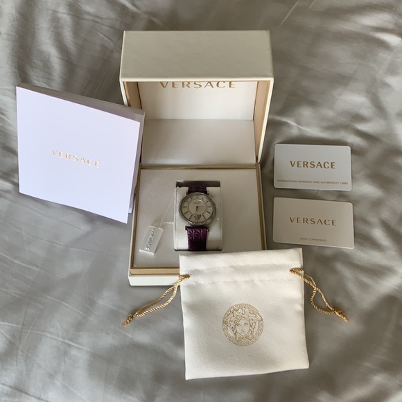 VERSACE V-Helix Ivory Dial Leather Watch main image 8